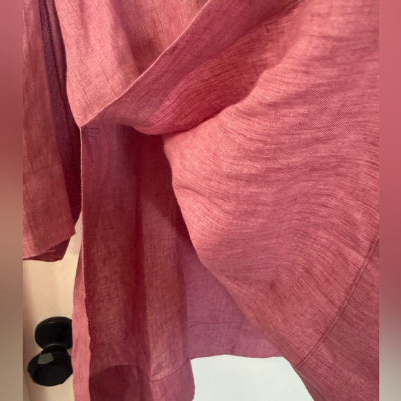Marina Rinaldi FRISBEE Rose-Pink 100% Linen Scoop-Neck Tunic - 20 NWT - Picture 7 of 7
